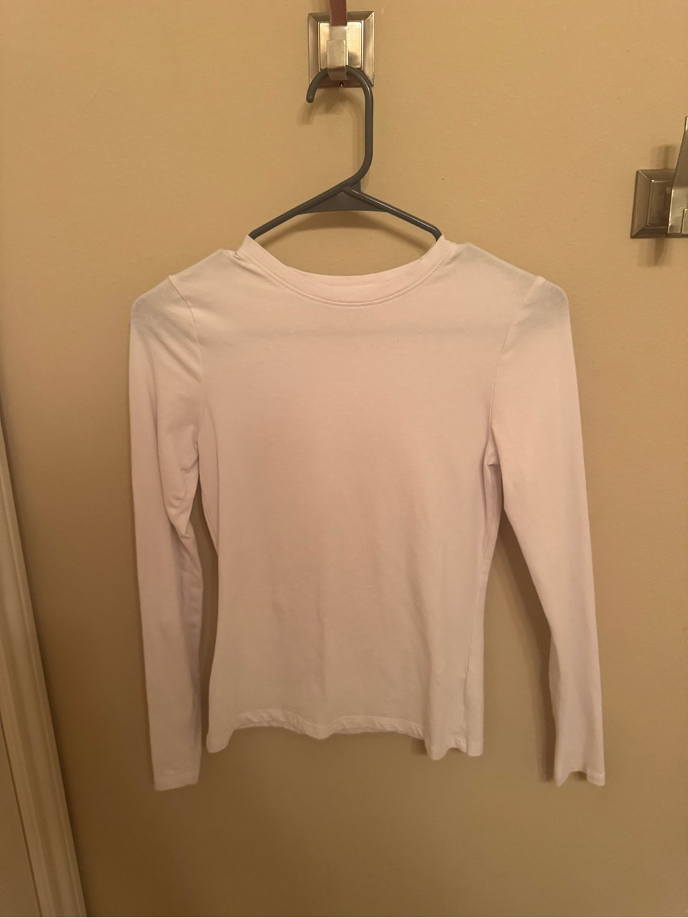 Moral Society White Fitted Long Sleeve Top Size Small